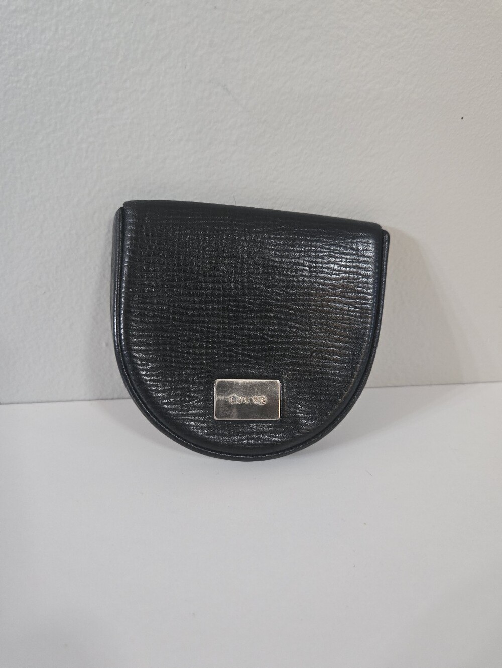 LOEWE vintage coin purse Coin Pocket Black Silver Hardware, Leather